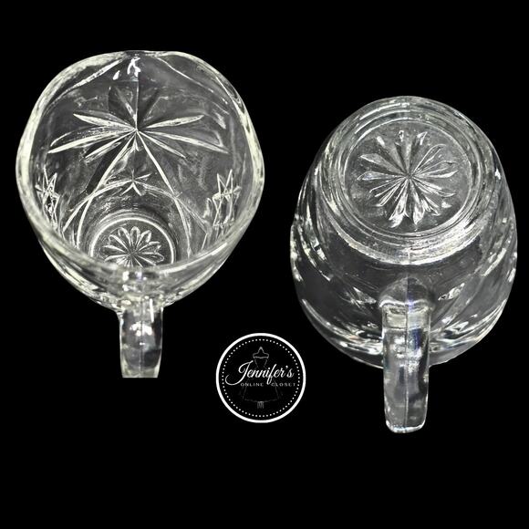 Anchor Hocking Vintage 60's/70's Early American Prescut Clear Sugar & Cream Set - Picture 5 of 7